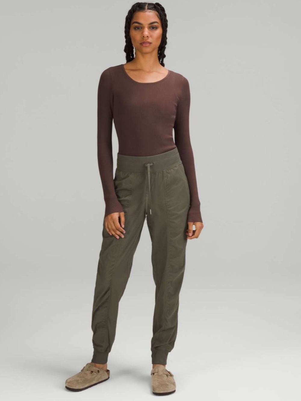 (S) Lululemon Tight-Fit Long-Sleeve Knit Bodysuit Java Brown Small Ribbed Rib - Picture 3 of 15